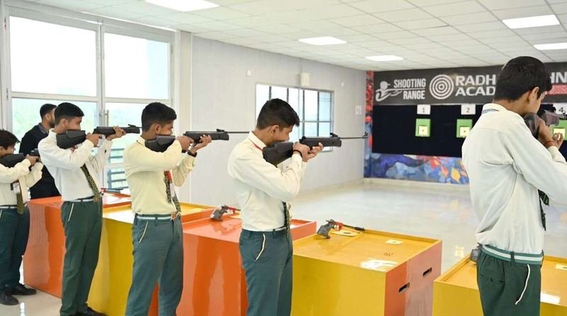 Students at the school shooting range